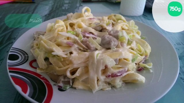 Tagliatelles poireaux et champignons