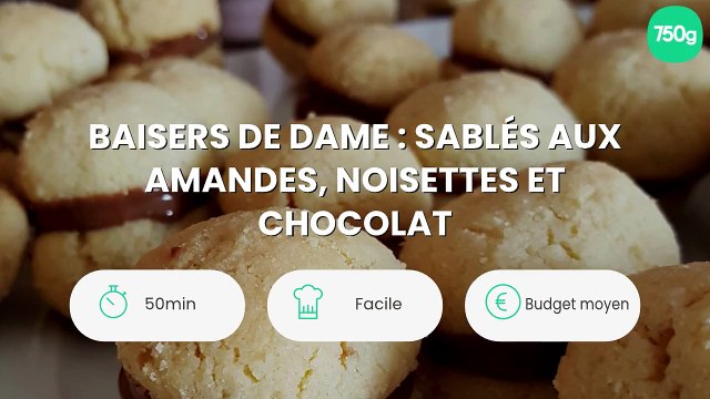 Baisers de dame : sablés aux amandes, noisettes et chocolat