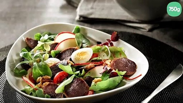 Salade de gésiers de canard confits lafitte et pomme fraîche