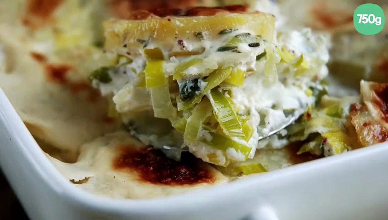 Gratin de poireaux au fromage à raclette RichesMonts