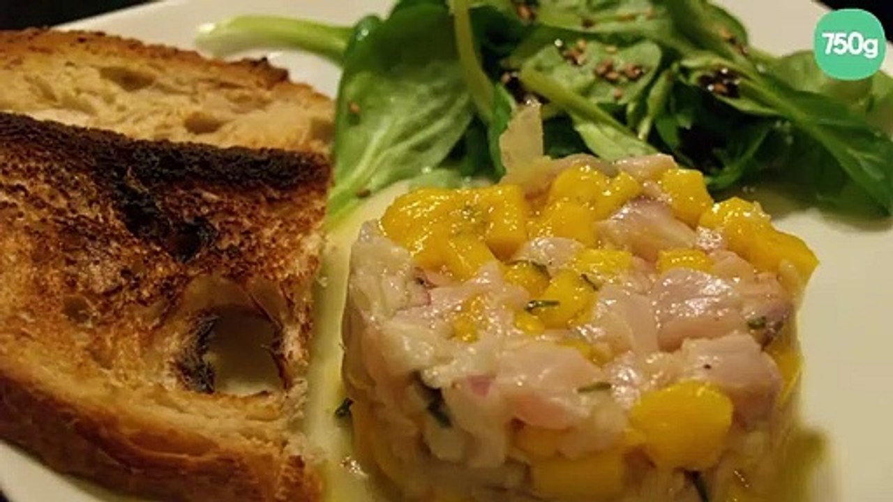 Tartare de Daurade et mangue au citron et citron vert
