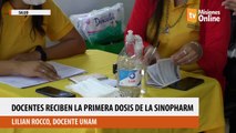 Docentes reciben la primera dosis de la Sinopharm