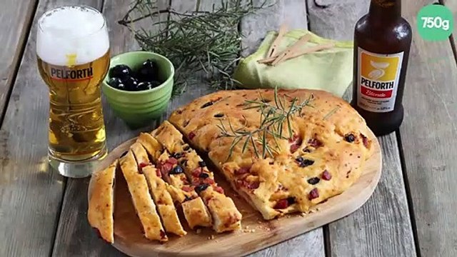 Fougasse provençale jambon, olives et tomates séchées