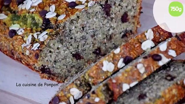 Banane bread healty aux graines de chia, noix de coco et pépites de chocolat