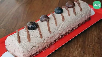 Download Video: Bûche de Noël mousse de crème de marrons et croustillant praliné