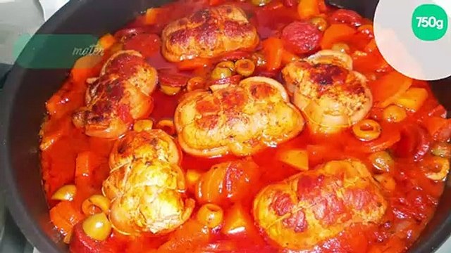 Paupiettes de veau aux olives et chorizo