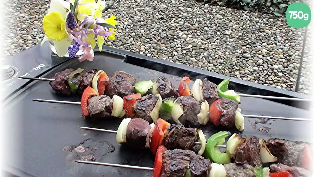 Brochettes de bœuf aux poivrons maison