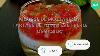 Download Video: Mousse de mozzarella, tartare de tomates et perle de basilic