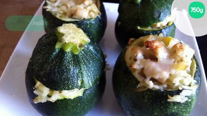 Courgettes farcies poulet façon indienne