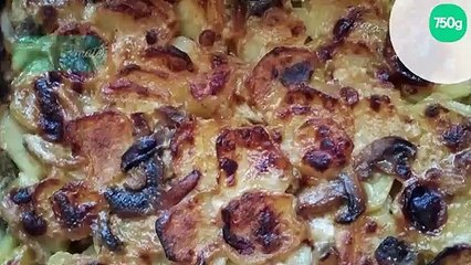 Gratin de pommes de terre aux champignons de Paris