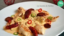 Aiguillettes de poulet, sauce crémeuse au chorizo