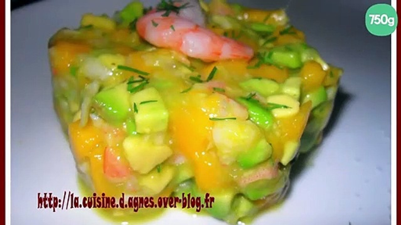 Tartare de crevettes mangue et avocats