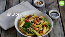 Salade de penne rigate sans gluten aux légumes et curry