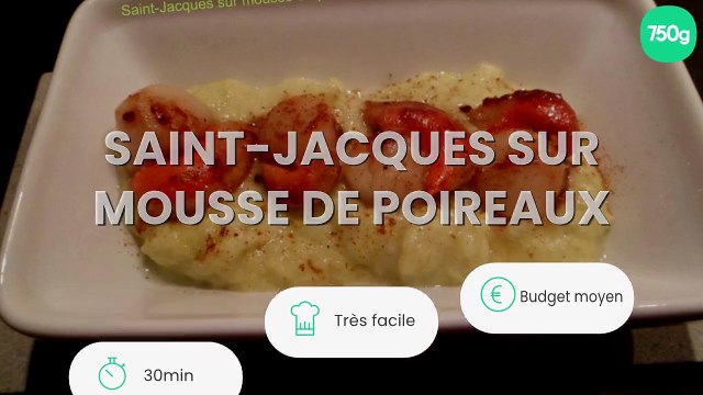 Saint-Jacques sur mousse de poireaux