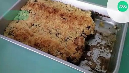 Crumble pomme, poire, chocolat