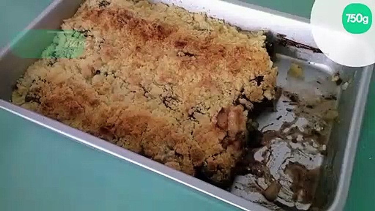 Crumble pomme, poire, chocolat