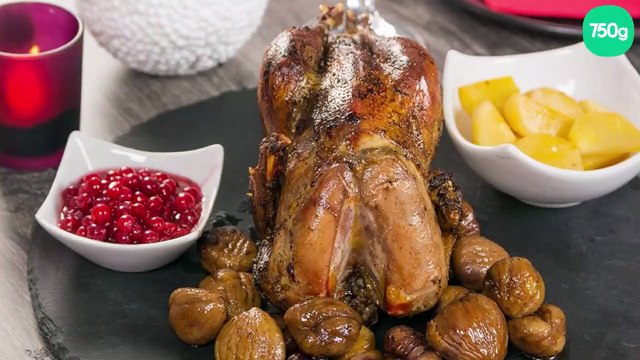 Faisan rôti aux châtaignes et aux groseilles