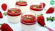 Panna cotta vanille et coulis de fraises à la menthe