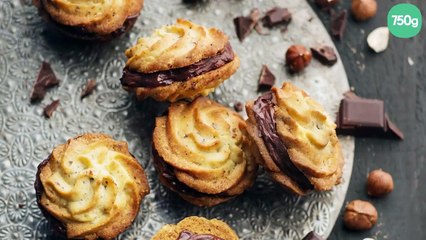 Sablés aux noisettes et ganache chocolat