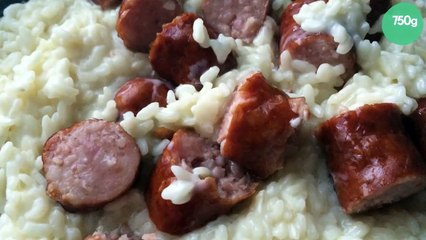 Risotto à la saucisse fumée