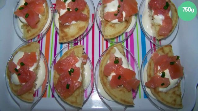 Bouchées blinis et saumon