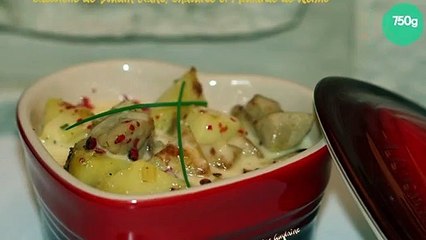 Cassolette de boudin blanc au Chaource et à la moutarde de Reims