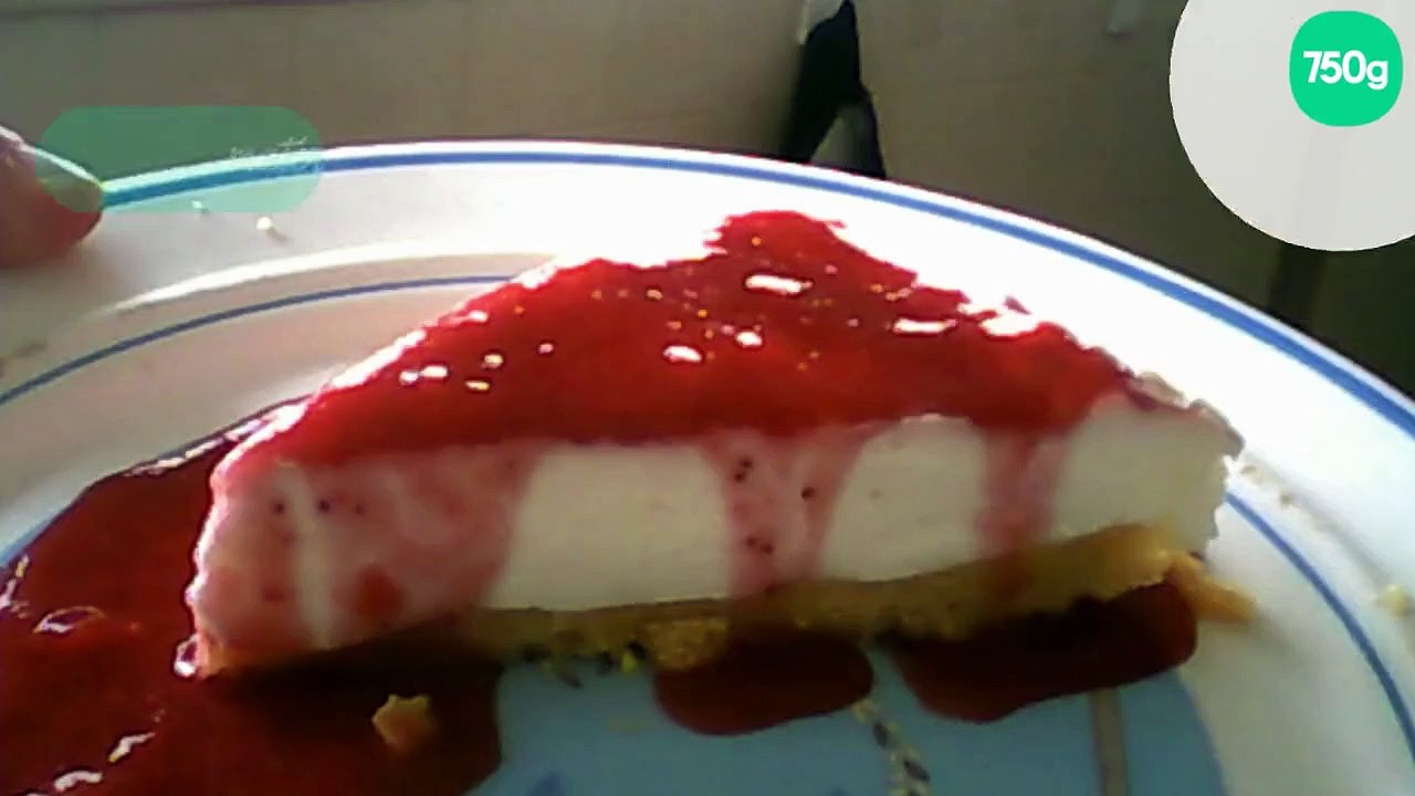 Cheesecake ricotta-mascarpone, coulis de fraises des bois & framboises