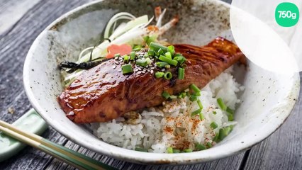 Saumon teriyaki et riz