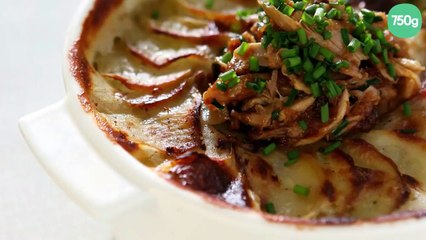 Gâteau de pomme de terre aux restes de poulet rôti