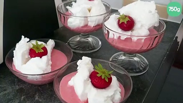 Îles flottantes aux fraises thermomix