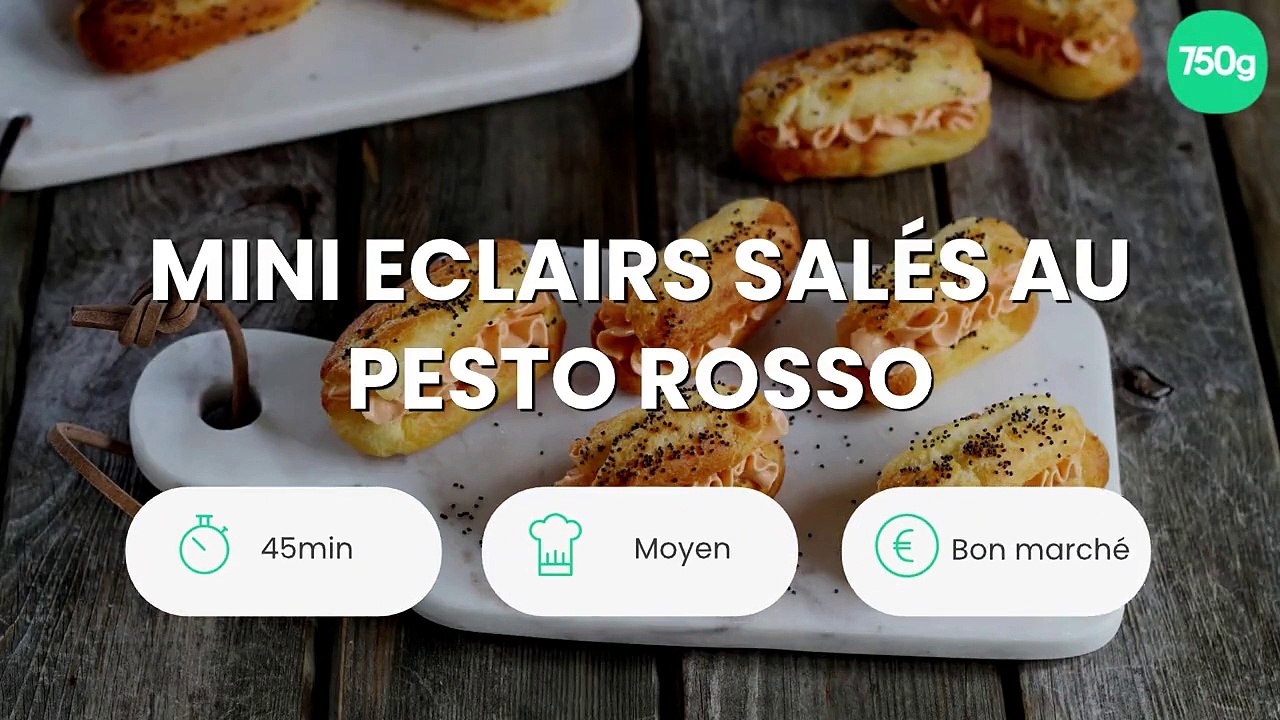 Mini eclairs salés au pesto rosso