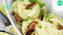 Spaghettis aux lardons, herbes et parmesan