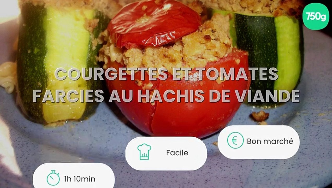 Courgettes et tomates farcies au hachis de viande