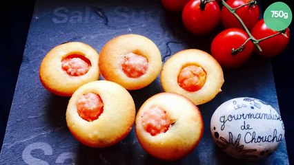 Financiers salés tomate, féta et basilic