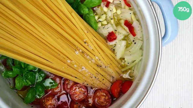 One pot pasta : linguines aux tomates cerise et basilic