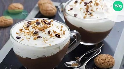 Verrine chocolat et crème mascarpone aux brisures d'amaretti