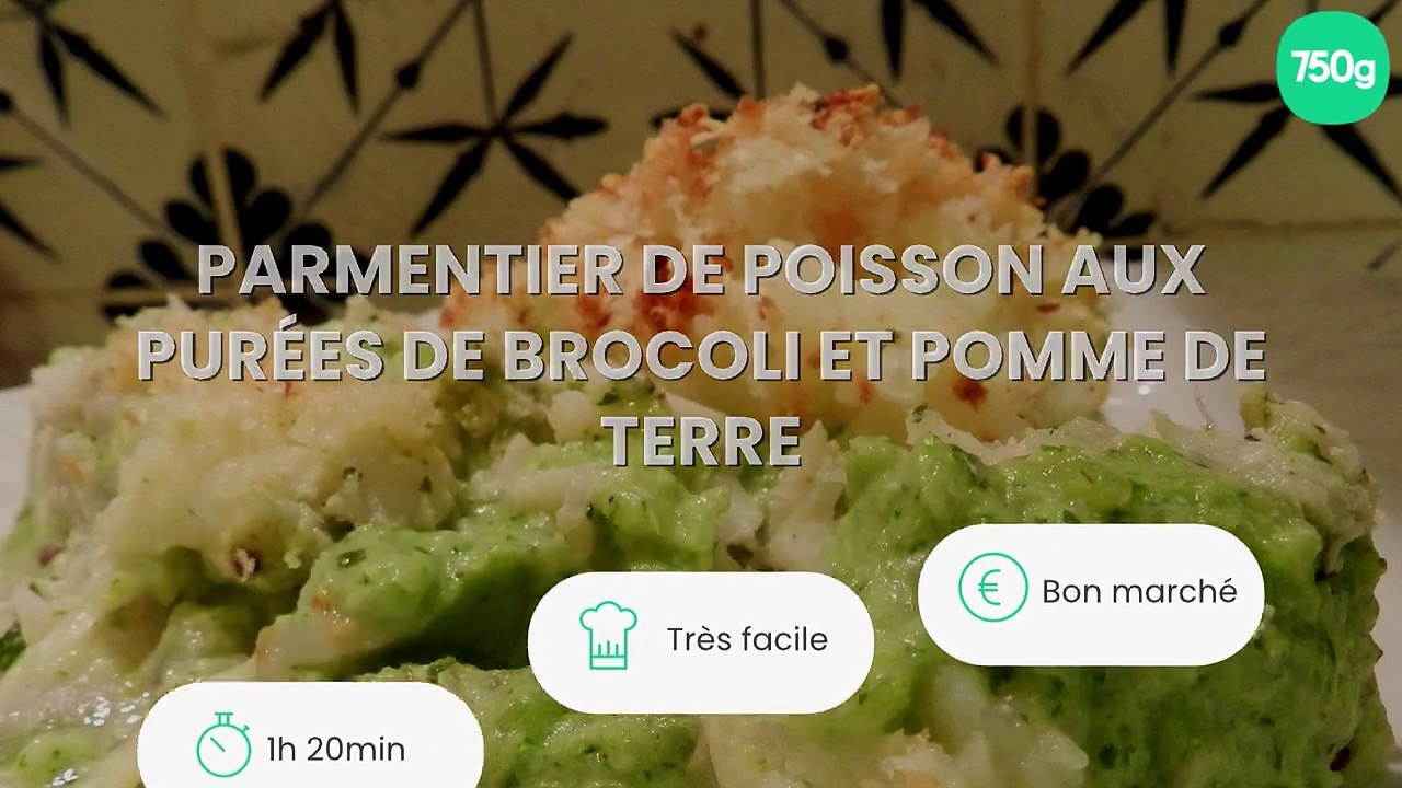 Parmentier de poisson aux purées de brocoli et pomme de terre