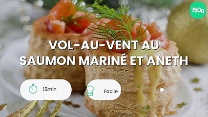Vol-au-vent au saumon mariné et aneth