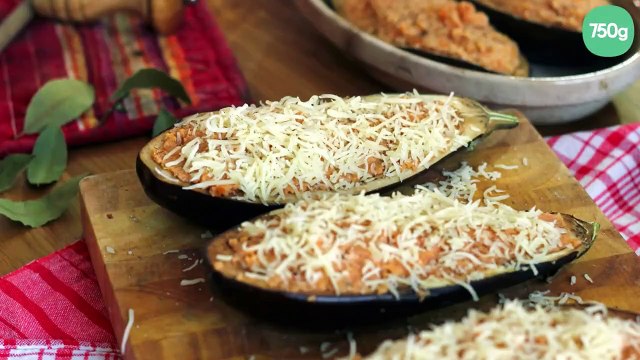 Aubergine farcie au jambon