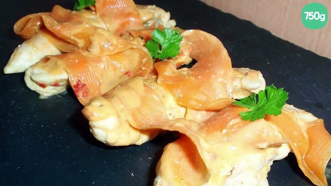 Aiguillettes de poulet sauce moutarde et ses tagliatelles de carottes