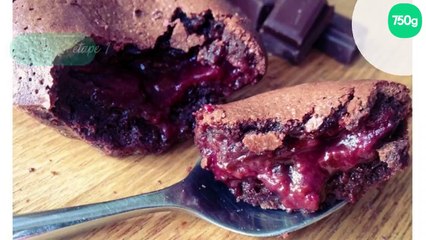 Moelleux au chocolat, cœur coulant framboise