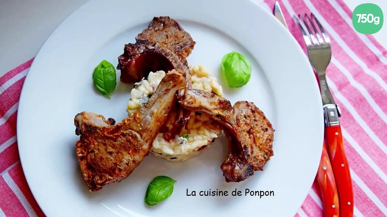 Côtes d'agneau cuites à basse température et risotto
