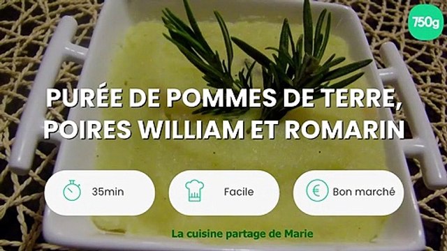 Purée de pommes de terre, poires william et romarin