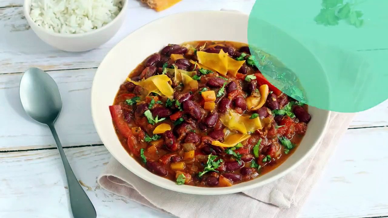 Chili végétarien aux poivrons rouges et mimolette vieille