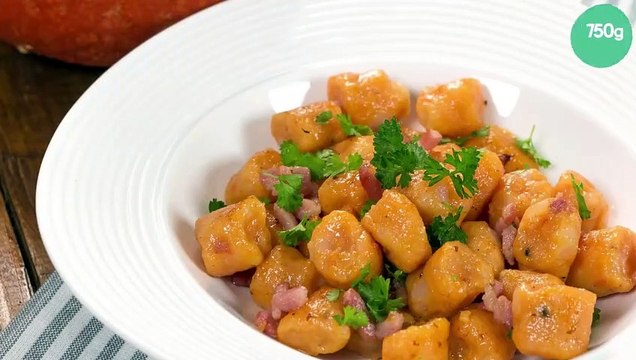 Gnocchis de potiron aux lardons