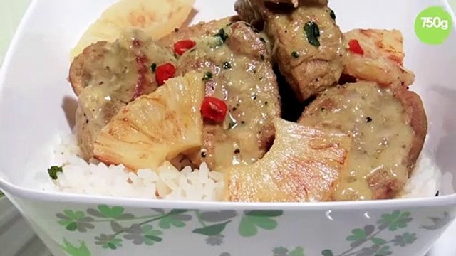 Filet mignon de porc au curry et lait de coco (recette facile)