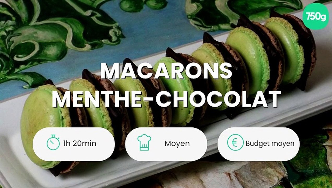 Macarons menthe-chocolat