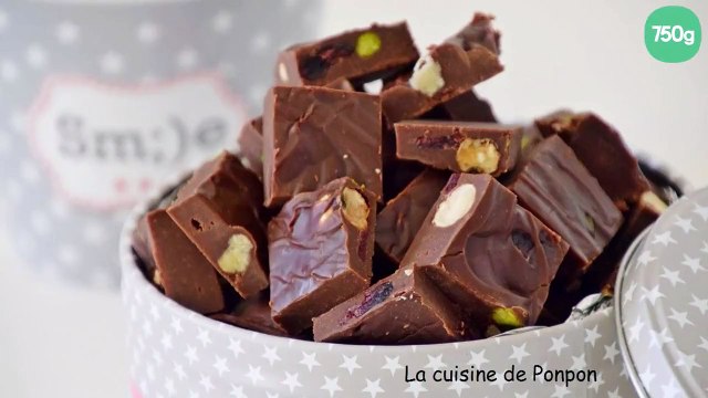 Fudge au chocolat et fruits secs
