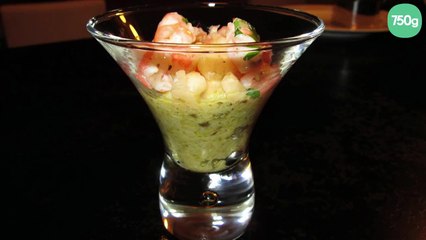 Verrine de crevettes à la creme d'artichaut