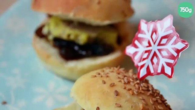 Mini burgers foie gras et confit d'oignon